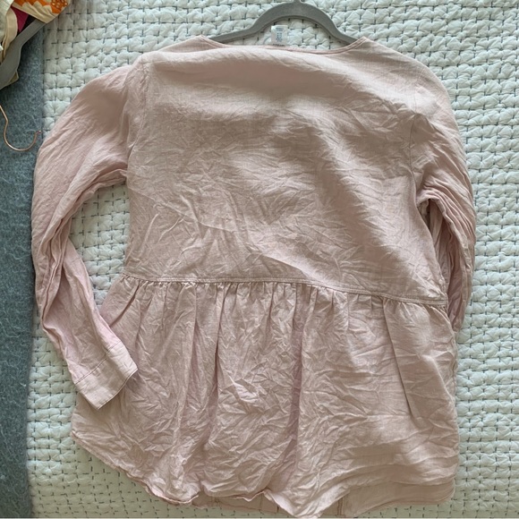 100% Linen Light Pink Top - Picture 2 of 2